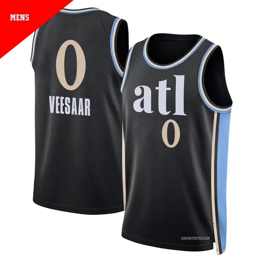 ＃0 Men's Henri Veesaar Atlanta Hawks 2023/24 Swingman Black City Edition Jersey