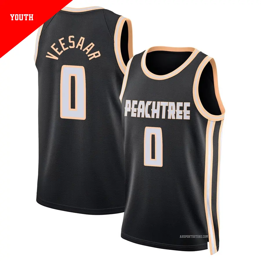 ＃0 Youth Henri Veesaar Atlanta Hawks 2025/26 Swingman Black City Edition Jersey