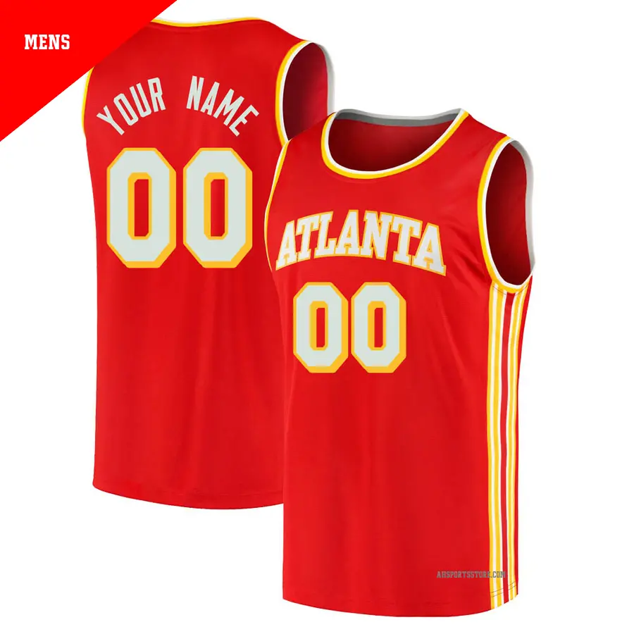 ＃00 Men's Custom Atlanta Hawks 2020/21 Fast Break Red Jersey Icon Edition