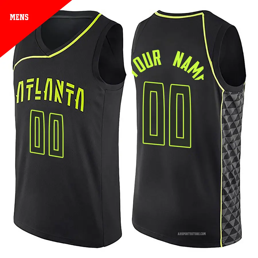 ＃00 Men's Custom Atlanta Hawks Black Swingman City Edition Jersey