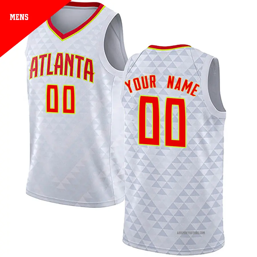 ＃00 Men's Custom Atlanta Hawks White Swingman JerseyAssociation Edition