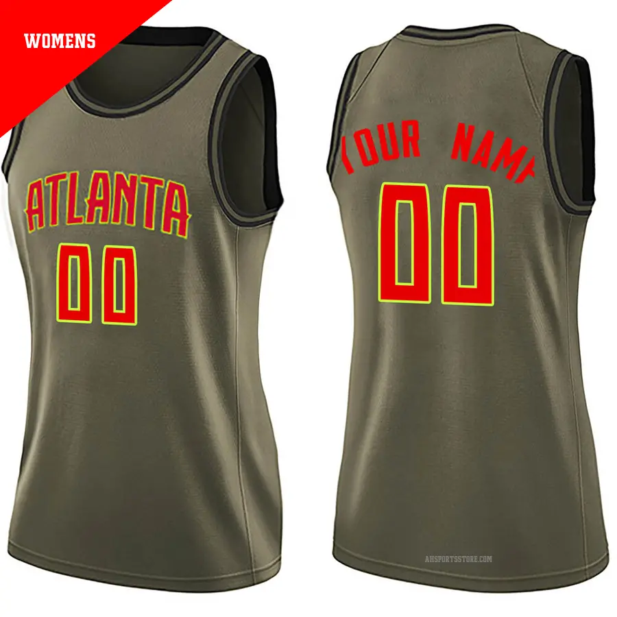 ＃00 Women's Custom Atlanta Hawks Green Swingman Salute to Service Jersey