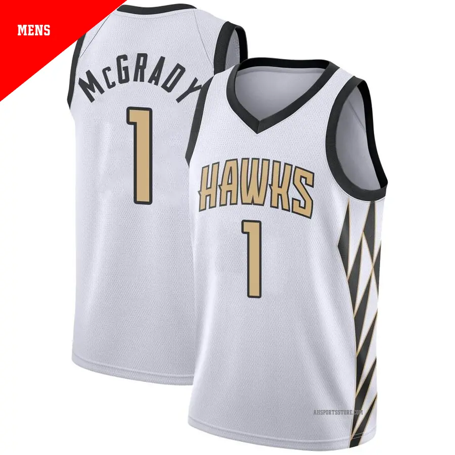 ＃1 Men's Tracy McGrady Atlanta Hawks 2018/19 Swingman White JerseyCity Edition