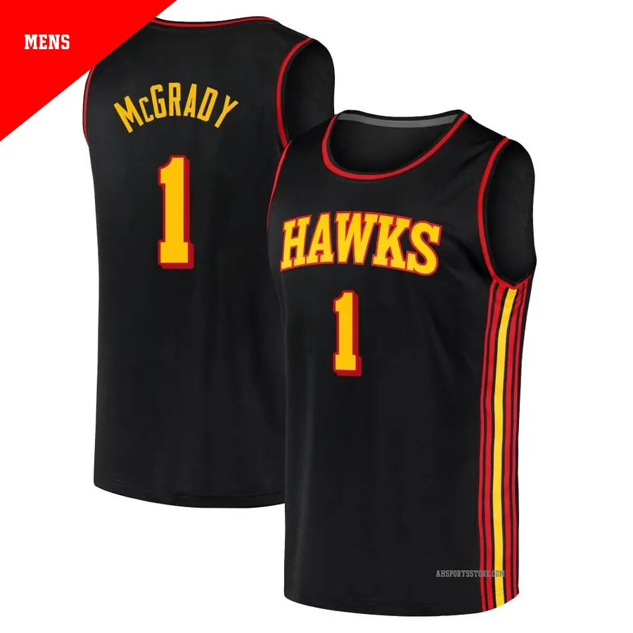 ＃1 Men's Tracy McGrady Atlanta Hawks 2020/21 Fast Break Black Jersey Statement Edition