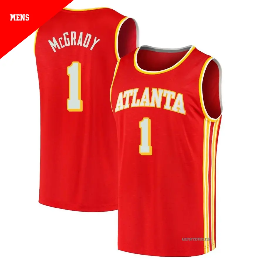 ＃1 Men's Tracy McGrady Atlanta Hawks 2020/21 Fast Break Red Jersey Icon Edition