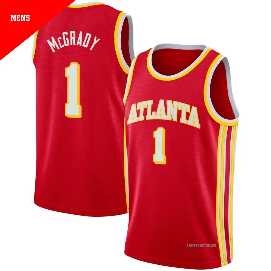 ＃1 Men's Tracy McGrady Atlanta Hawks 2020/21 Swingman Red Jersey Icon Edition