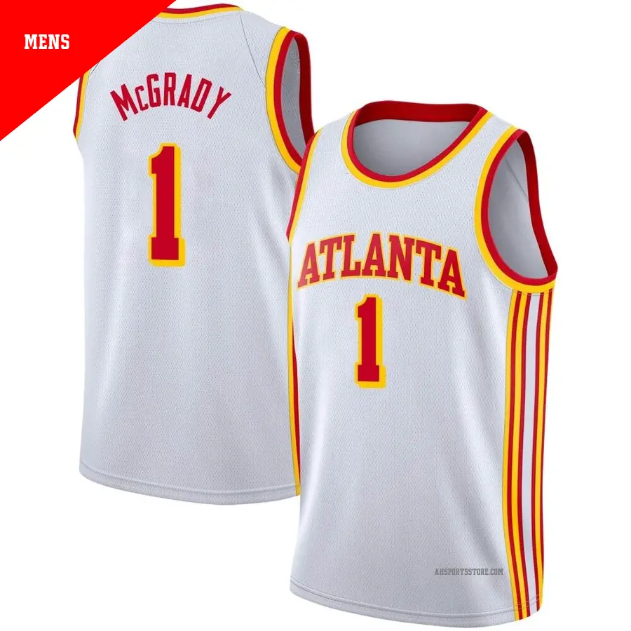 ＃1 Men's Tracy McGrady Atlanta Hawks 2020/21 Swingman White JerseyAssociation Edition