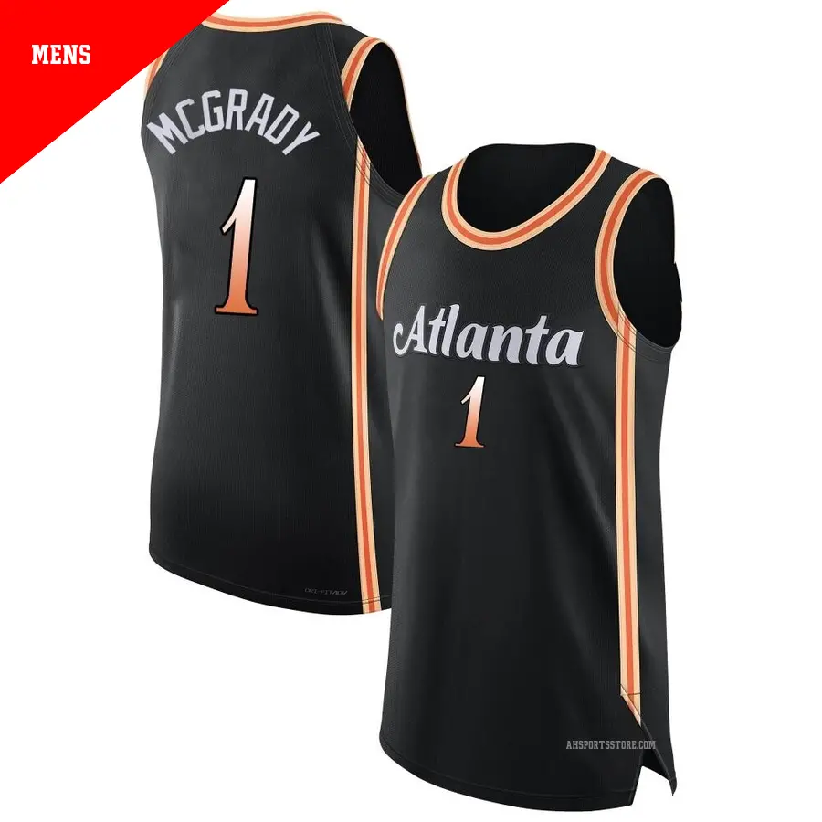 ＃1 Men's Tracy McGrady Atlanta Hawks 2022/23 Authentic Black City Edition Jersey