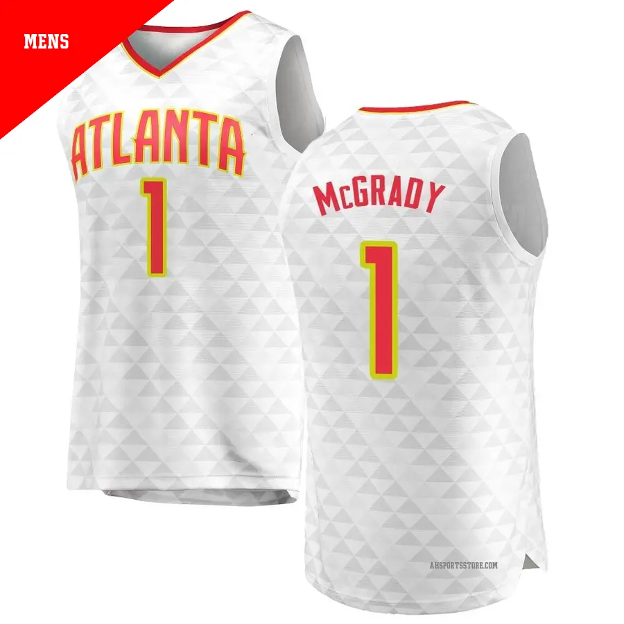 ＃1 Men's Tracy McGrady Atlanta Hawks White Fast Break JerseyAssociation Edition