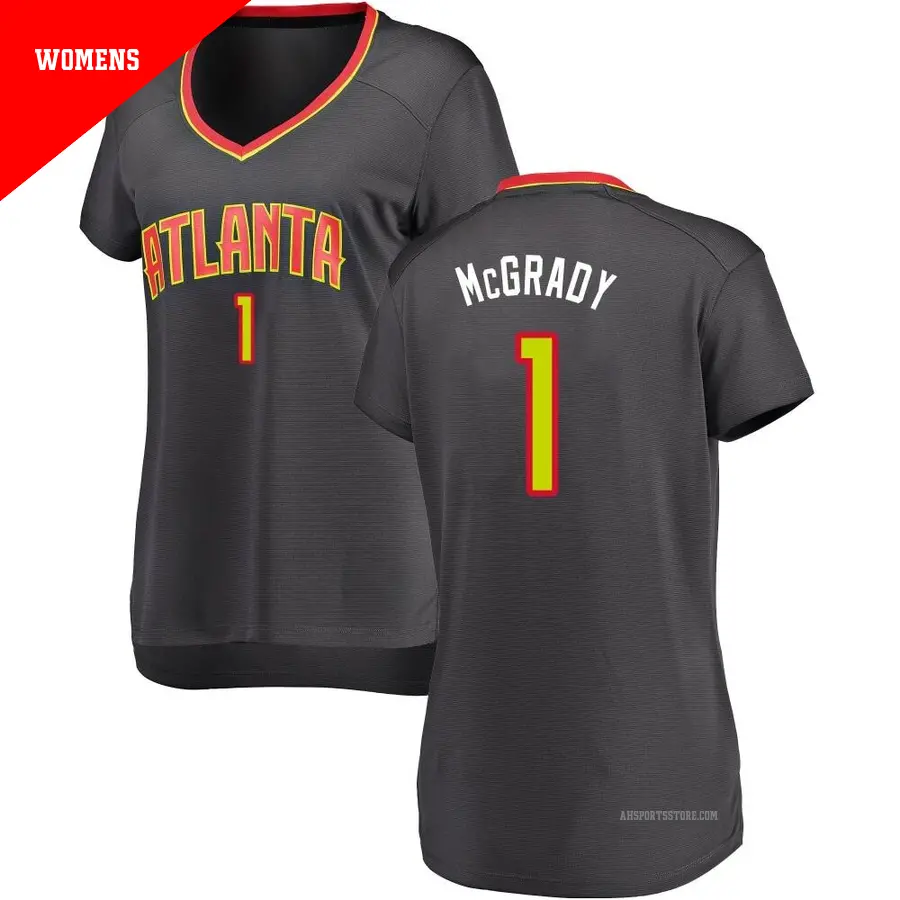 ＃1 Women's Tracy McGrady Atlanta Hawks Black Fast Break Jersey Icon Edition