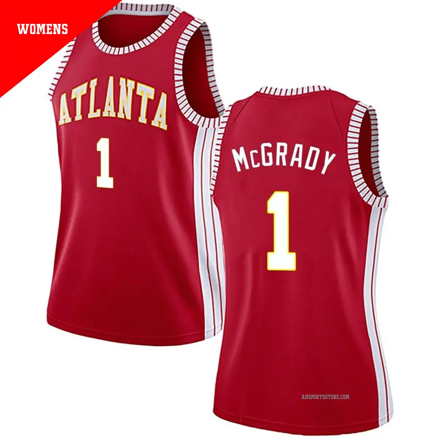 ＃1 Women's Tracy McGrady Atlanta Hawks Red Swingman Jersey Statement Edition