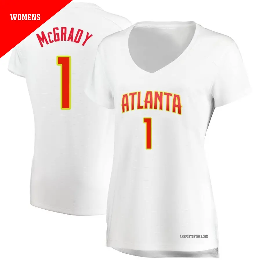 ＃1 Women's Tracy McGrady Atlanta Hawks White Fast Break JerseyAssociation Edition