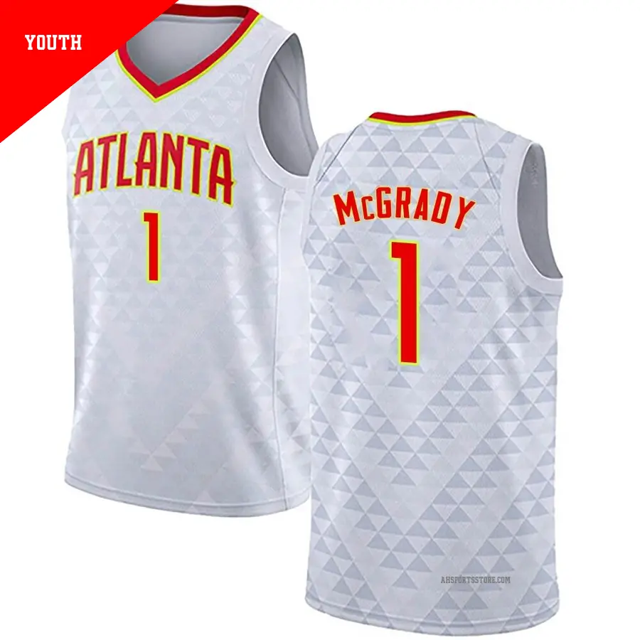 ＃1 Youth Tracy McGrady Atlanta Hawks White Swingman JerseyAssociation Edition