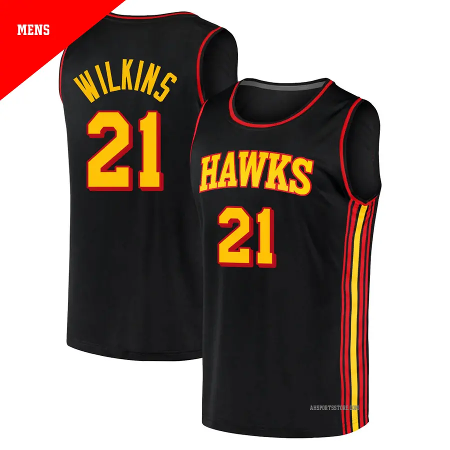 ＃21 Men's Dominique Wilkins Atlanta Hawks 2020/21 Fast Break Black Jersey Statement Edition