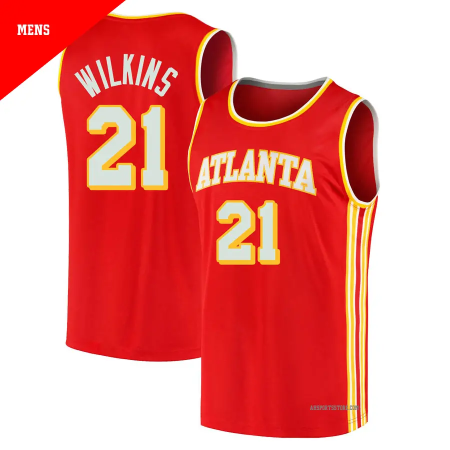 ＃21 Men's Dominique Wilkins Atlanta Hawks 2020/21 Fast Break Red Jersey Icon Edition
