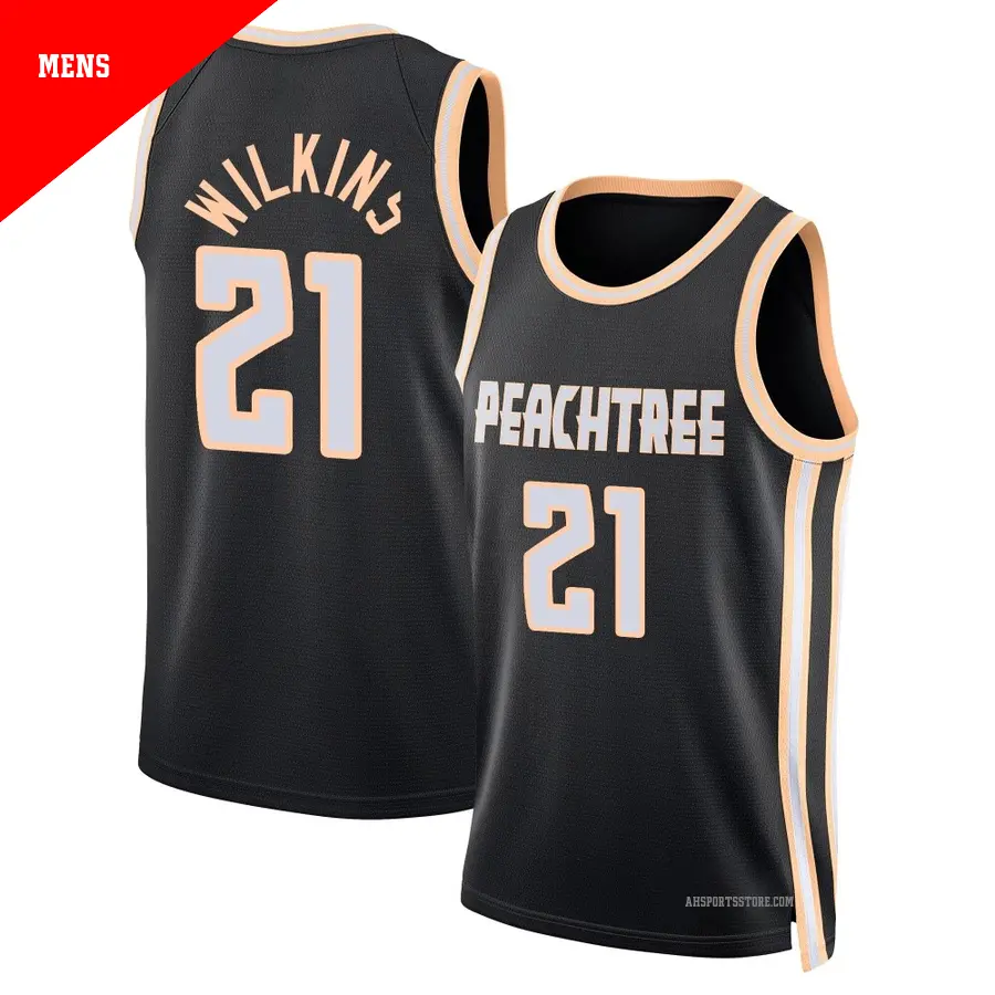 ＃21 Men's Dominique Wilkins Atlanta Hawks 2025/26 Swingman Black City Edition Jersey