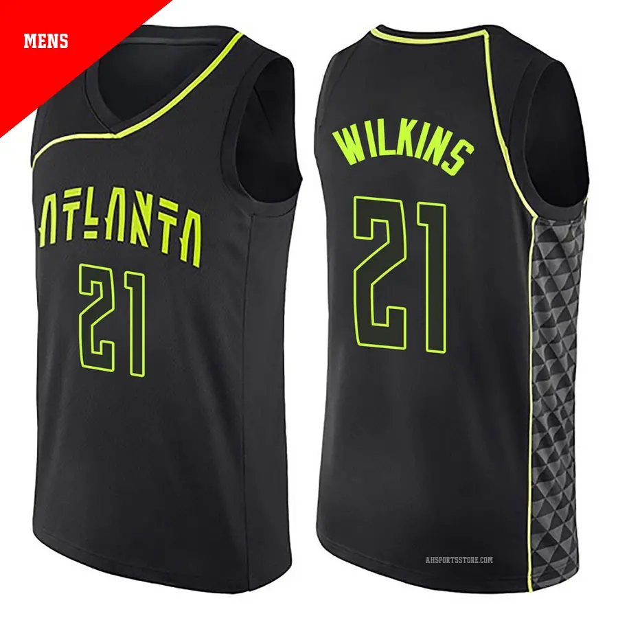 ＃21 Men's Dominique Wilkins Atlanta Hawks Black Swingman City Edition Jersey