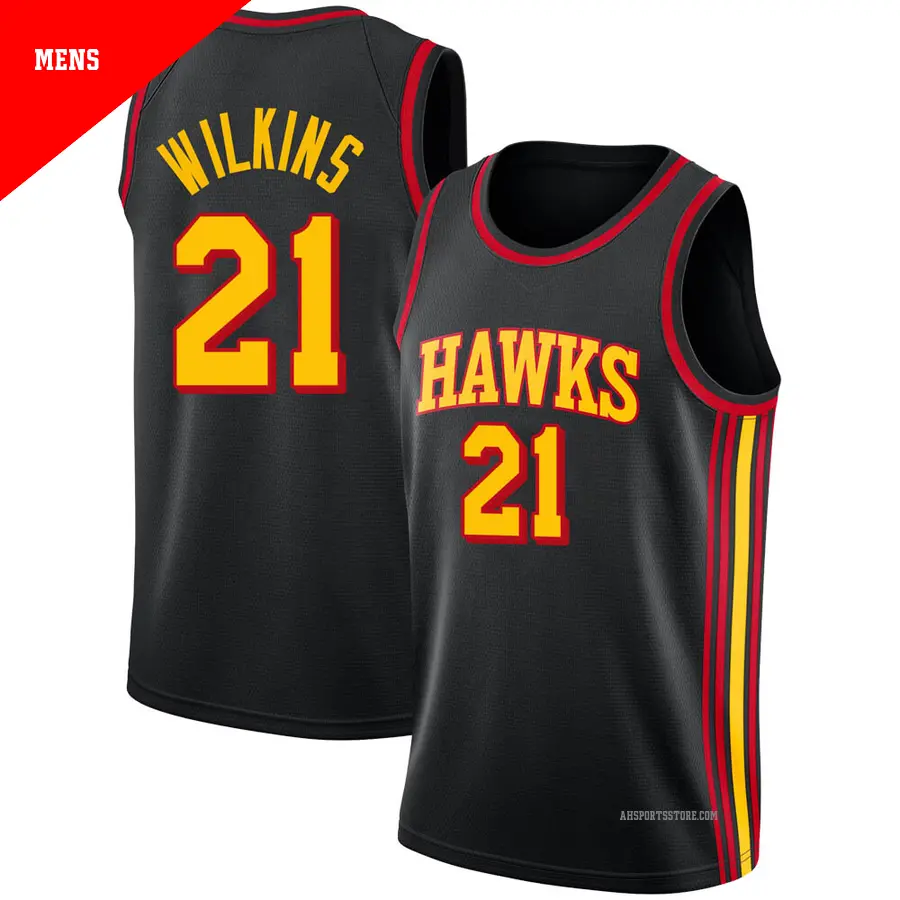 ＃21 Men's Dominique Wilkins Atlanta Hawks Black Swingman Jersey Statement Edition