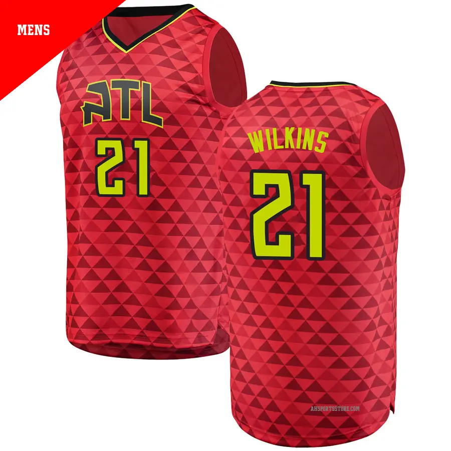 ＃21 Men's Dominique Wilkins Atlanta Hawks Red Fast Break Jersey Statement Edition