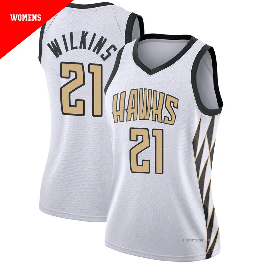 ＃21 Women's Dominique Wilkins Atlanta Hawks 2018/19 Swingman White JerseyCity Edition