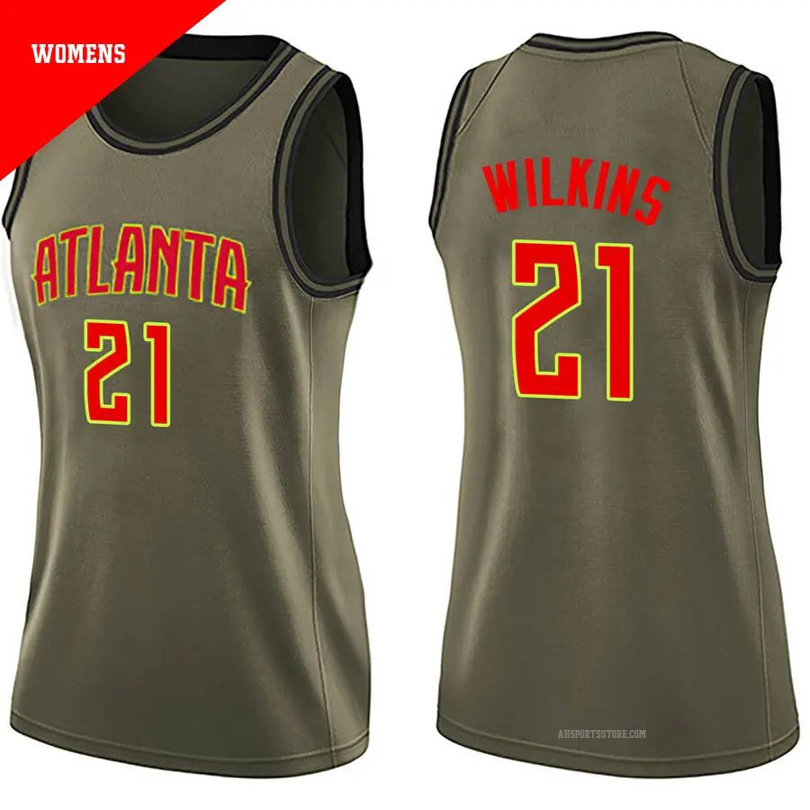 ＃21 Women's Dominique Wilkins Atlanta Hawks Green Swingman Salute to Service Jersey