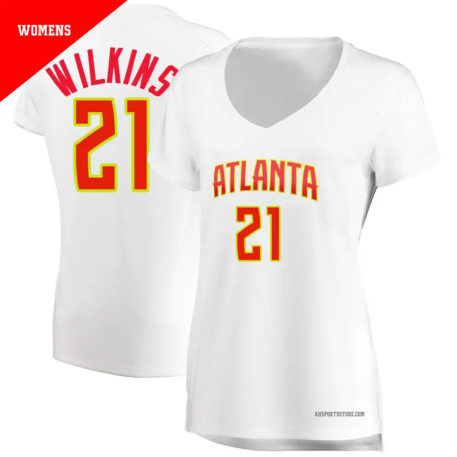 ＃21 Women's Dominique Wilkins Atlanta Hawks White Fast Break JerseyAssociation Edition