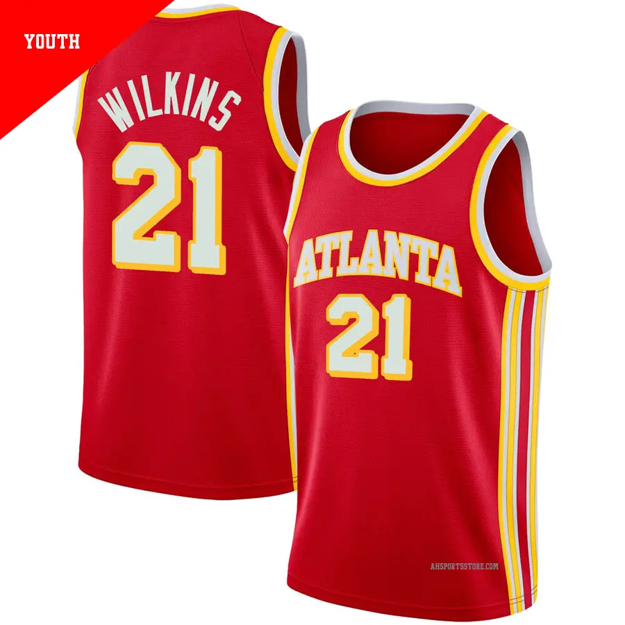 ＃21 Youth Dominique Wilkins Atlanta Hawks 2020/21 Swingman Red Jersey Icon Edition