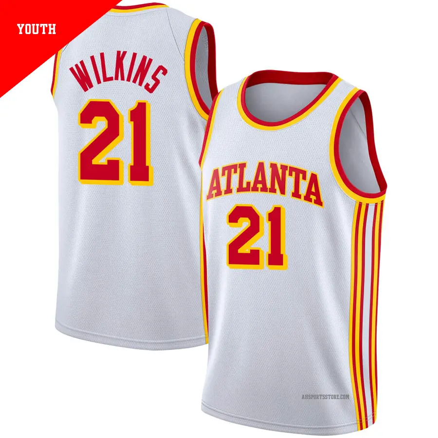 ＃21 Youth Dominique Wilkins Atlanta Hawks 2020/21 Swingman White JerseyAssociation Edition