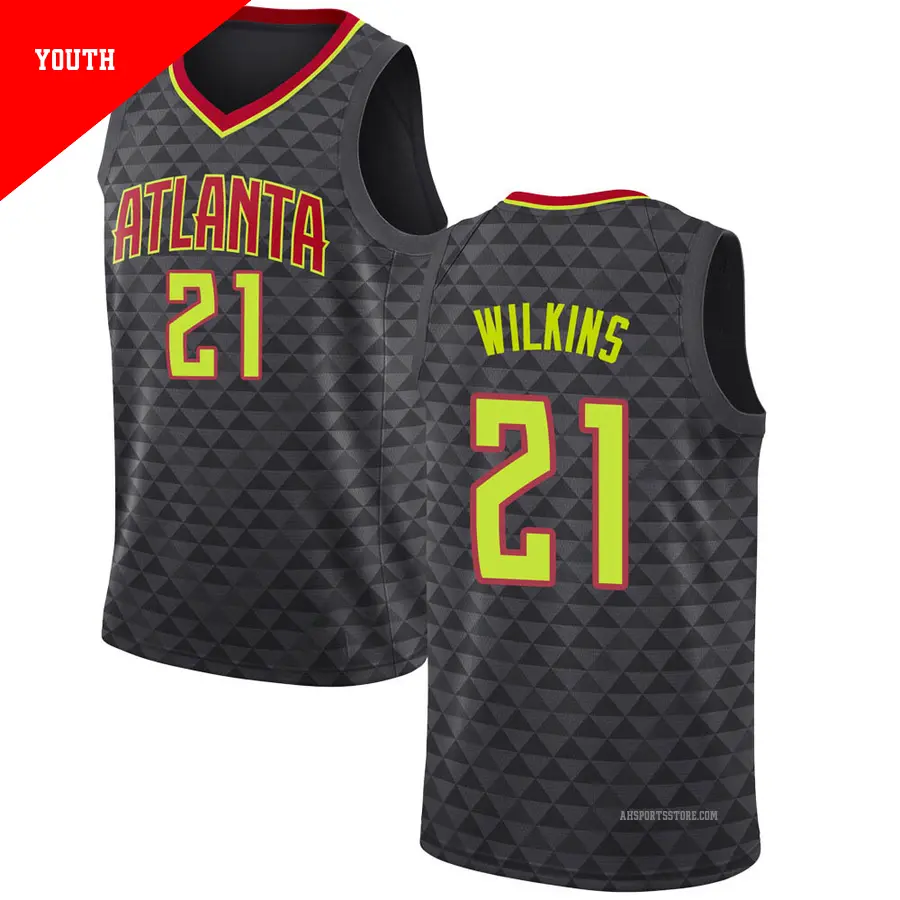 ＃21 Youth Dominique Wilkins Atlanta Hawks Black Swingman Jersey Icon Edition