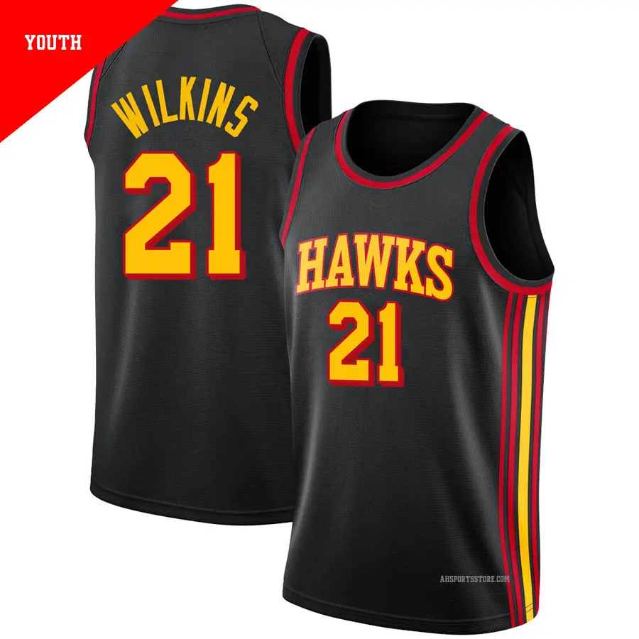 ＃21 Youth Dominique Wilkins Atlanta Hawks Black Swingman Jersey Statement Edition
