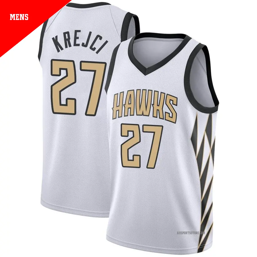 ＃27 Men's Vit Krejci Atlanta Hawks 2018/19 Swingman White JerseyCity Edition