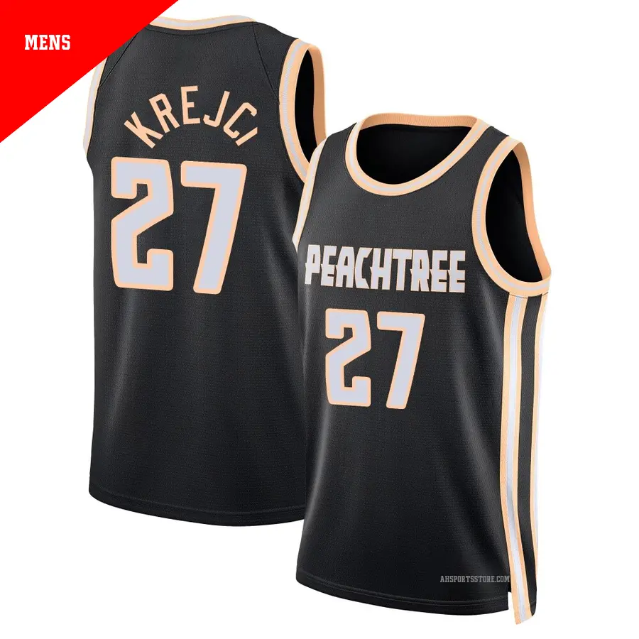 ＃27 Men's Vit Krejci Atlanta Hawks 2025/26 Swingman Black City Edition Jersey