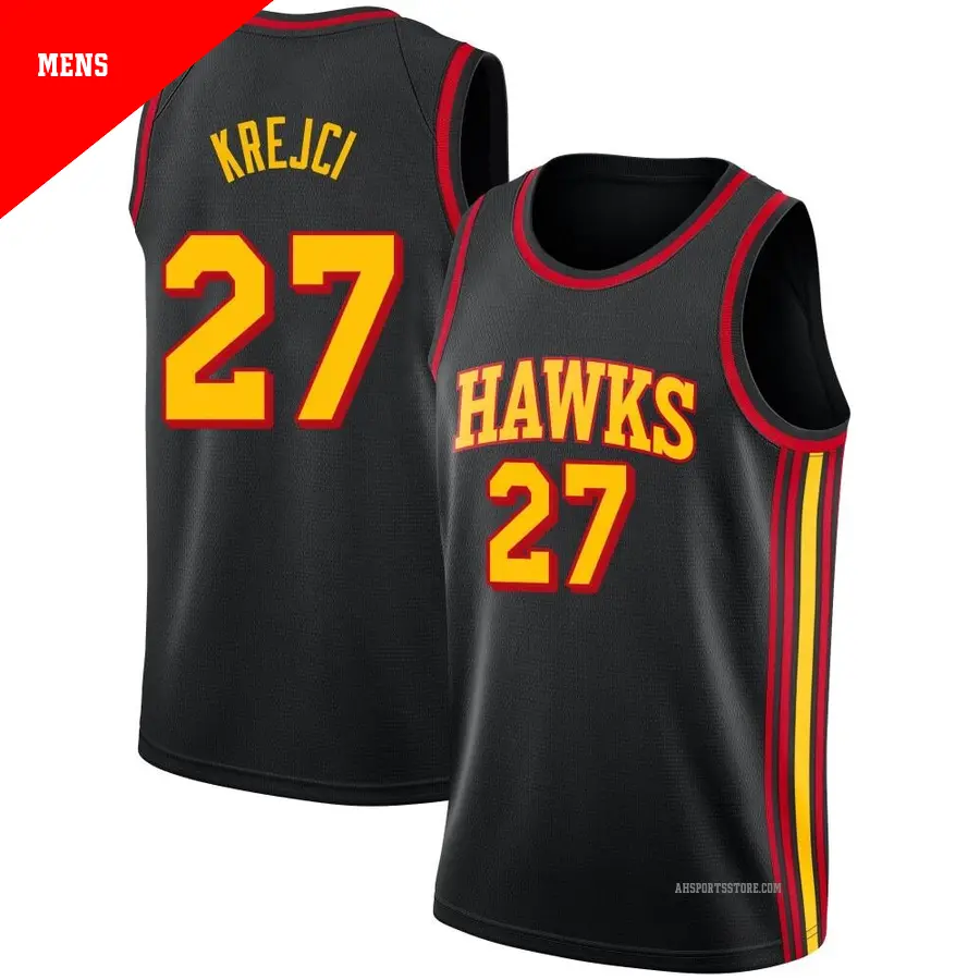 ＃27 Men's Vit Krejci Atlanta Hawks Black Swingman Jersey Statement Edition
