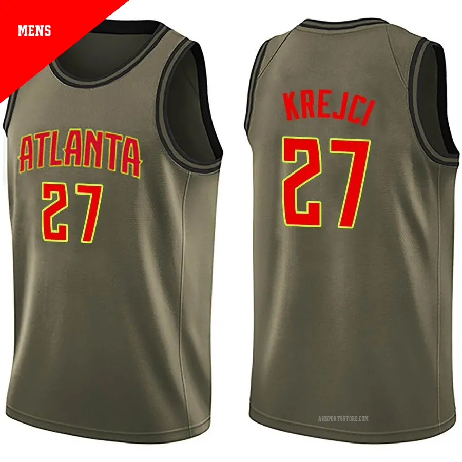 ＃27 Men's Vit Krejci Atlanta Hawks Green Swingman Salute to Service Jersey