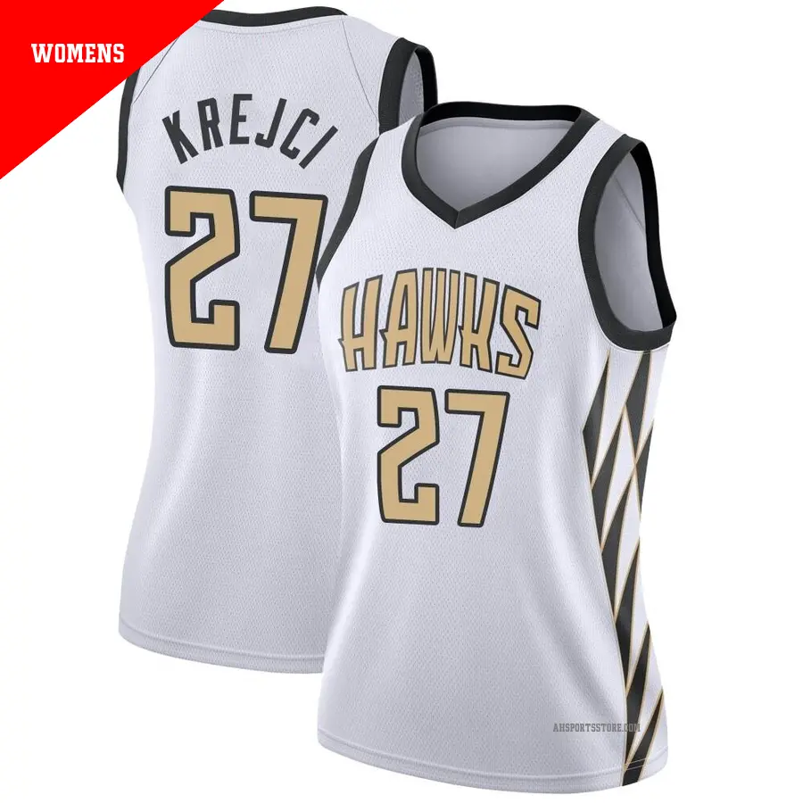 ＃27 Women's Vit Krejci Atlanta Hawks 2018/19 Swingman White JerseyCity Edition