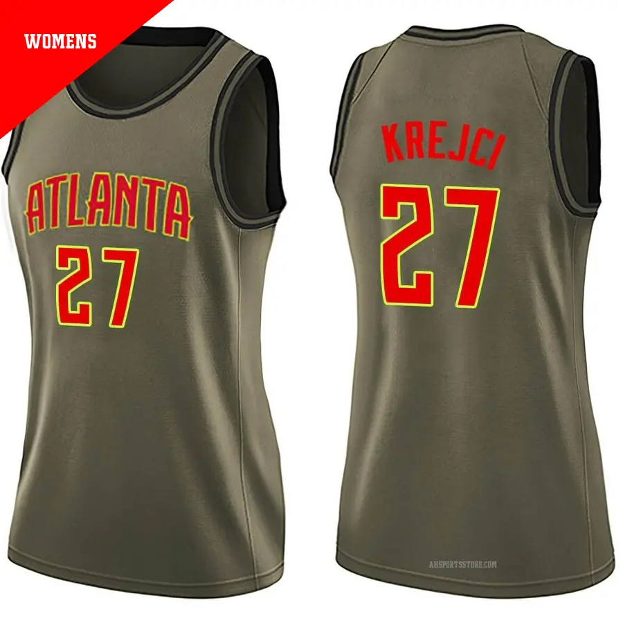 ＃27 Women's Vit Krejci Atlanta Hawks Green Swingman Salute to Service Jersey