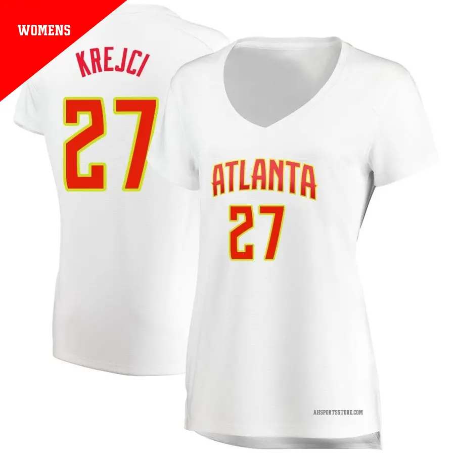 ＃27 Women's Vit Krejci Atlanta Hawks White Fast Break JerseyAssociation Edition