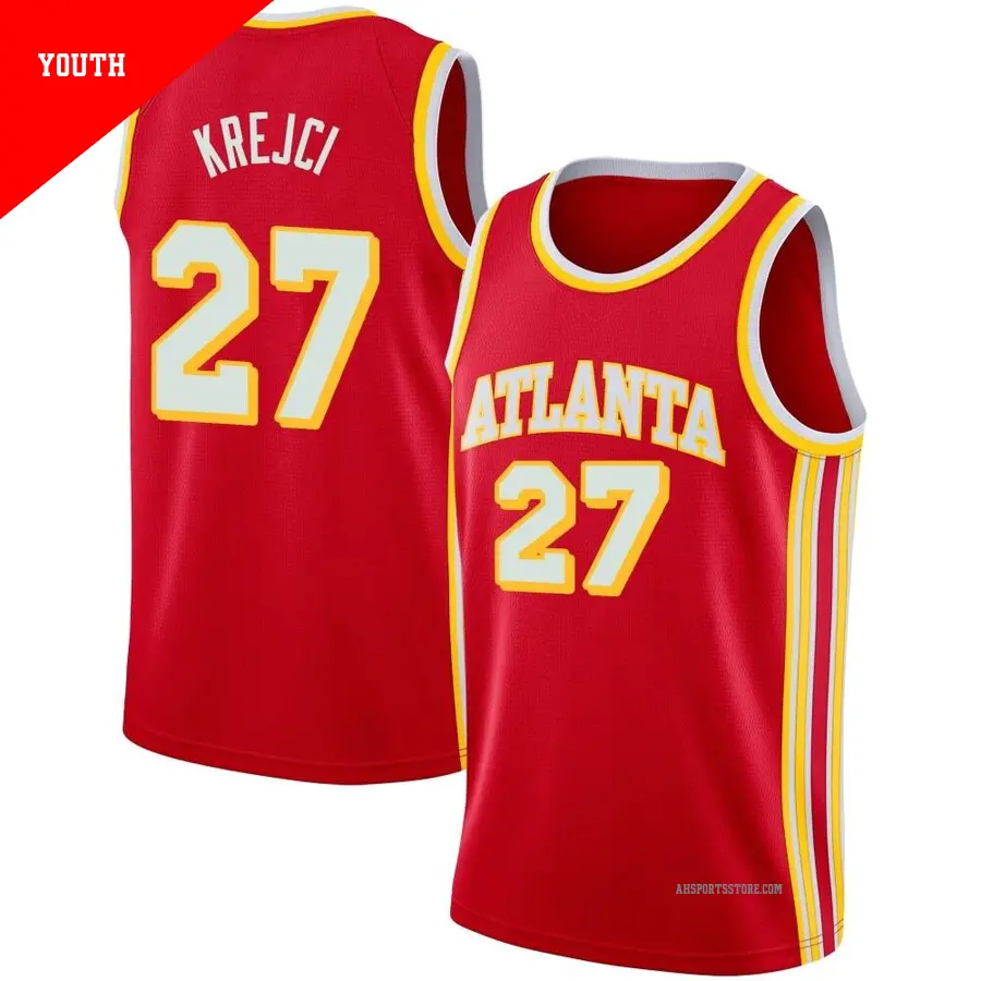 ＃27 Youth Vit Krejci Atlanta Hawks 2020/21 Swingman Red Jersey Icon Edition