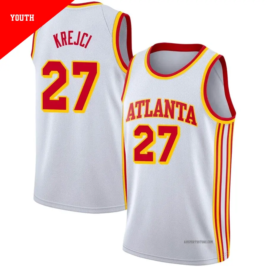 ＃27 Youth Vit Krejci Atlanta Hawks 2020/21 Swingman White JerseyAssociation Edition