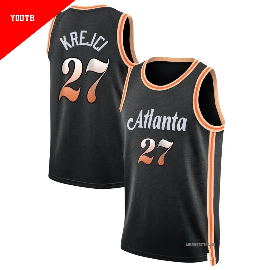 ＃27 Youth Vit Krejci Atlanta Hawks 2022/23 Swingman Black City Edition Jersey