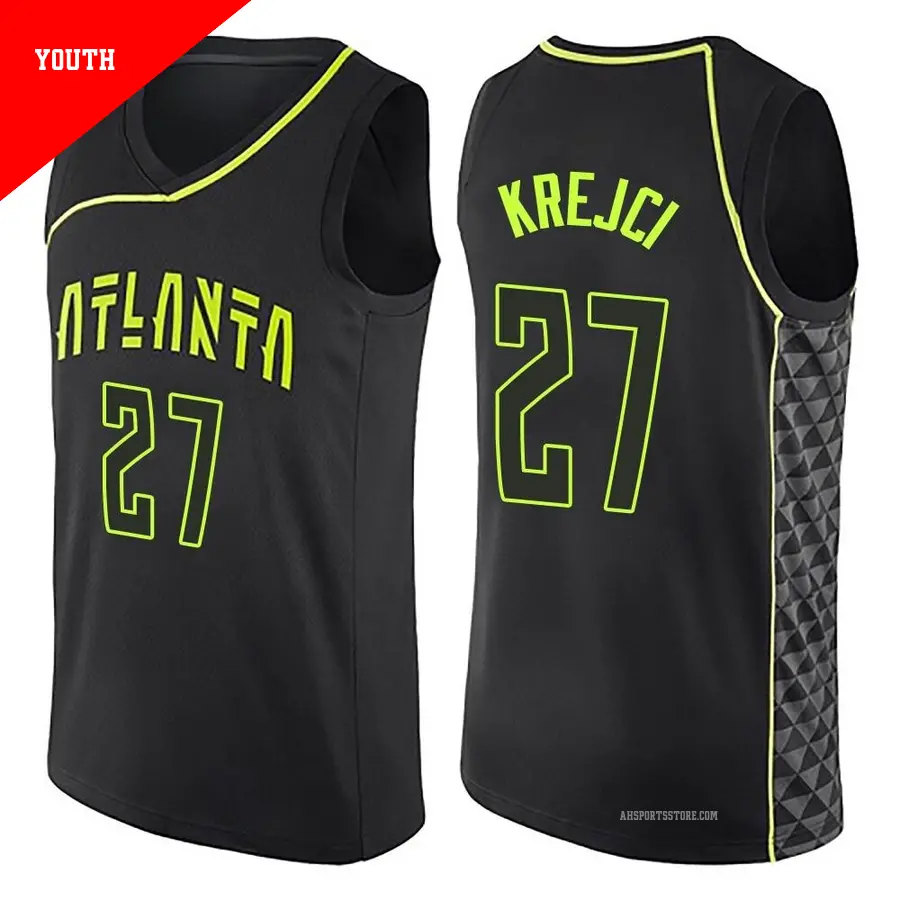 ＃27 Youth Vit Krejci Atlanta Hawks Black Swingman City Edition Jersey