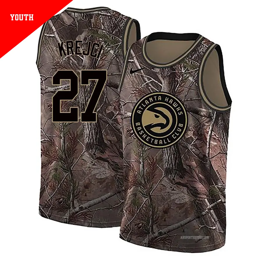 ＃27 Youth Vit Krejci Atlanta Hawks Camo Swingman Realtree Collection Jersey