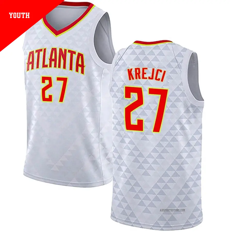 ＃27 Youth Vit Krejci Atlanta Hawks White Swingman JerseyAssociation Edition