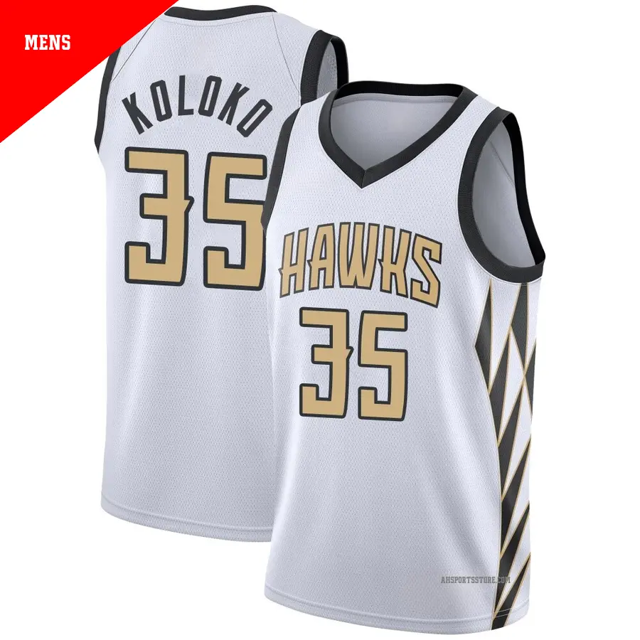 ＃35 Men's Christian Koloko Atlanta Hawks 2018/19 Swingman White JerseyCity Edition