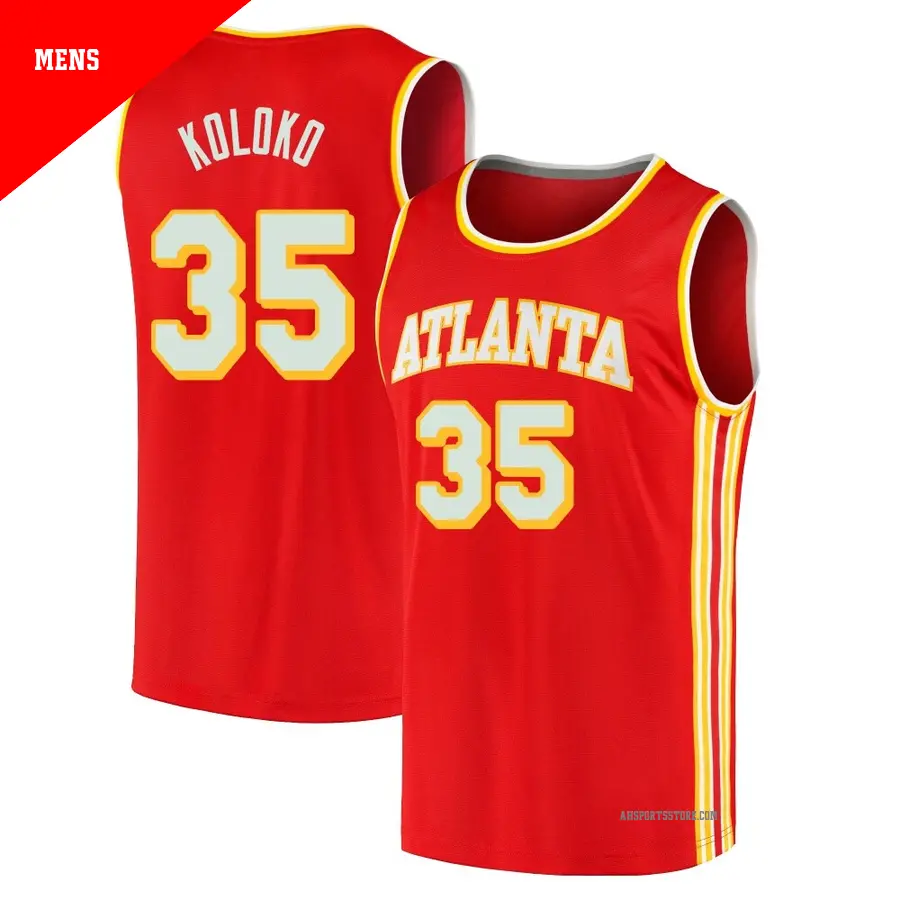 ＃35 Men's Christian Koloko Atlanta Hawks 2020/21 Fast Break Red Jersey Icon Edition