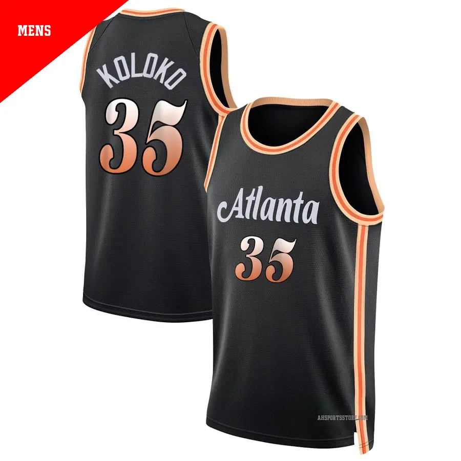＃35 Men's Christian Koloko Atlanta Hawks 2022/23 Swingman Black City Edition Jersey