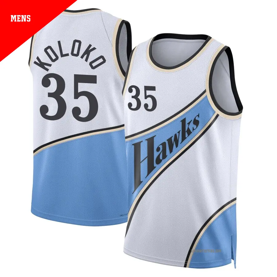 ＃35 Men's Christian Koloko Atlanta Hawks 2024/25 Swingman White City Edition Jersey