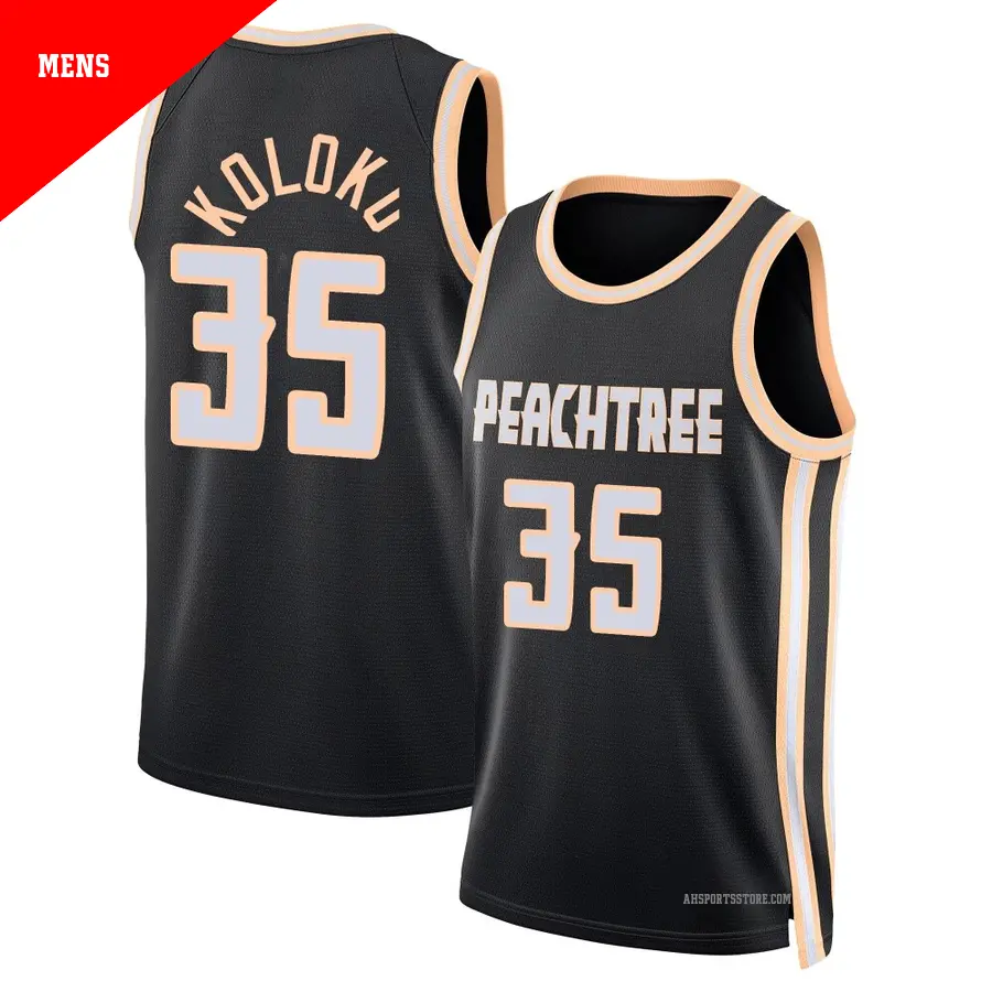 ＃35 Men's Christian Koloko Atlanta Hawks 2025/26 Swingman Black City Edition Jersey