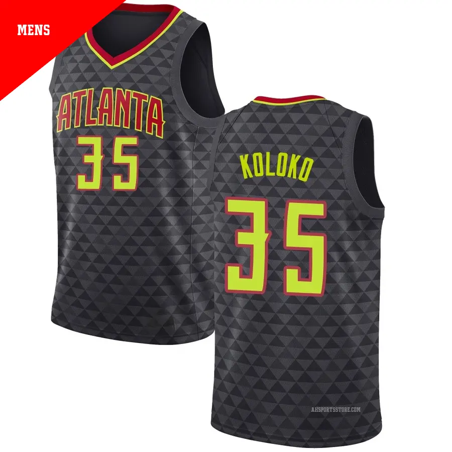 ＃35 Men's Christian Koloko Atlanta Hawks Black Swingman Jersey Icon Edition