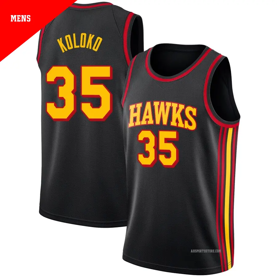 ＃35 Men's Christian Koloko Atlanta Hawks Black Swingman Jersey Statement Edition